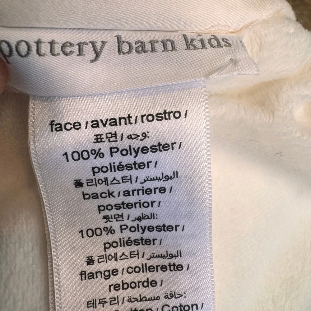 Pottery Barn Kids Plush Throw Baby Blanket Cream Textured Baby‎ Velour Back
